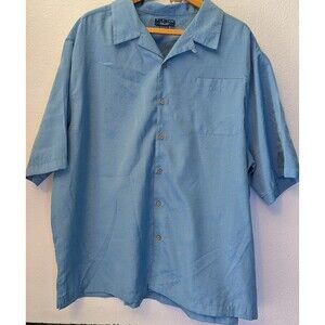 Puritan Mens Hawaiian Shirt-Short Sleeve Casual Button Down-3XL XXXL-Blue (511m)